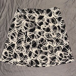 Express Black and White Abstract A-Line Skirt